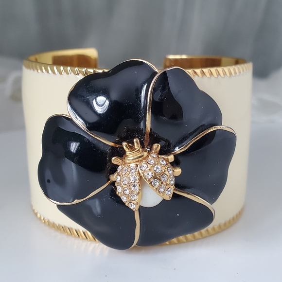 Stella & Dot Jewelry - Stella & Dot Enamel Ladybug Flower Wide Cuff